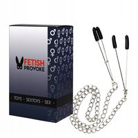 Erotyczne klipsy na sutki. Łańcuszek.