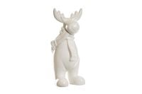 renifer z szalikiem biała porcelana  8 x 6 x 16cm     POR09805