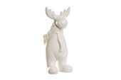 renifer z szalikiem biała porcelana  8 x 6 x 16cm     POR09805