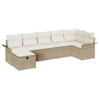 Zestaw Sof na Ogród 7 pcs beżowo-kremowy 297.5 x 132.5 x 85 cm