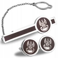 Męskie Spinki do Mankietów i Krawata Wojsk Lądowych Zestaw 841A/MON