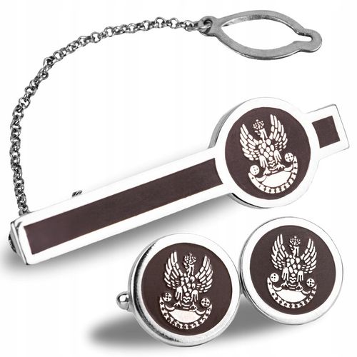 Męskie Spinki do Mankietów i Krawata Wojsk Lądowych Zestaw 841A/MON na Arena.pl