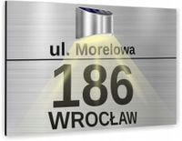 Tabliczka adresowa aluminiowa Tablica numer posesji 40x30 cm lampka LED