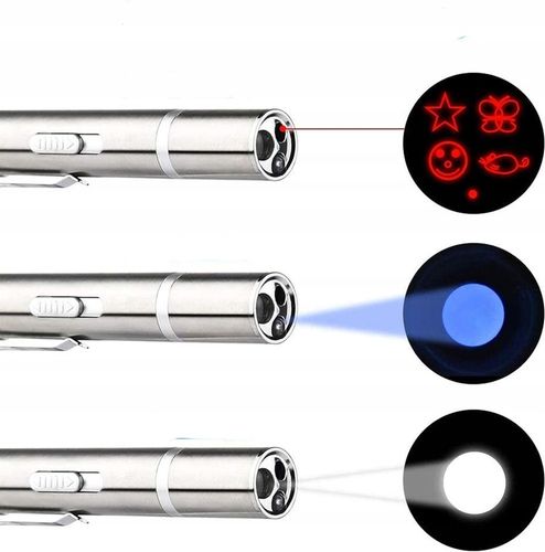 Laser dla kota Wskaźnik laserowy dla kota USB 3w1 latarka UV na Arena.pl