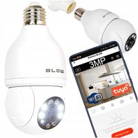 KAMERA WIFI WEWNĘTRZNA OBROTOWA ŻARÓWKA GWINT E27 IP 3MP TUYA MONITORING
