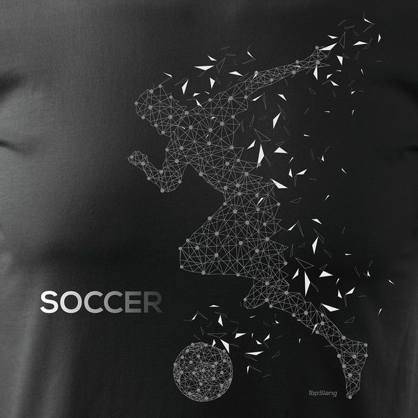 Koszulka z piłkarzem piłka nożna football z piłką męska czarna REGULAR L zdjęcie 2