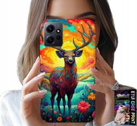 ETUI DO XIAOMI NOTE 12 4G - KOLOROWE WZORY JELEŃ ŁOŚ ZWIERZĘTA LEŚNE