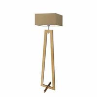 Lampa podłogowa JAWA abażur beżowy stelaż dębowy