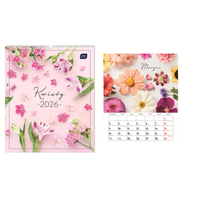 KALENDARZ ŚCIENNY PLANSZOWY 33,5x40 CM KWIATY 2026 INTERDRUK
