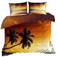 Pościel 3D bawełna satyna 160x200cm DWIE PALMY