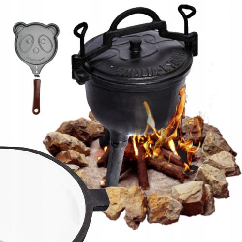 KOCIOŁEK emaliowany garnek myśliwski 4l na ognisko na Arena.pl