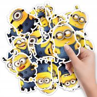 NAKLEJKI ETYKIETY NA ZESZYT NALEPKA Z POSTACIAMI MINIONKI WZORY 10SZT
