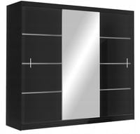 Szafa VISTA 250x61x215 cm czarny / lustro