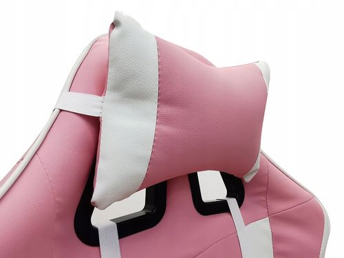 FOTEL GAMINGOWY GRACZA BIUROWY KOMPUTEROWY MASAŻ PODNÓŻEK KG104 RÓŻOWY na Arena.pl