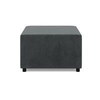 Pufa do salonu, podnóżek, BLOM, velvet, 71x71x40 cm, szary | TYLETEGOTU