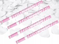 Konfetti Strzelające Tuba Armatka Konfetti SERCA BIAŁE Ślub 80cm 4szt.