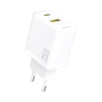 szybka ładowarka sieciowa 25w usb-a usb-c - biała