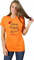 Koszulka z nadrukiem PREZENT dla NIEJ ŻONA RZĄDZI