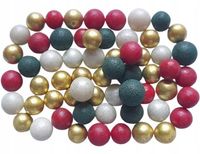 PEREŁKI KULKI CUKROWE świąteczny mix ze złotem 10mm 50g