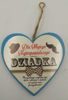 serce drewniane zawieszka dziadek 10cm