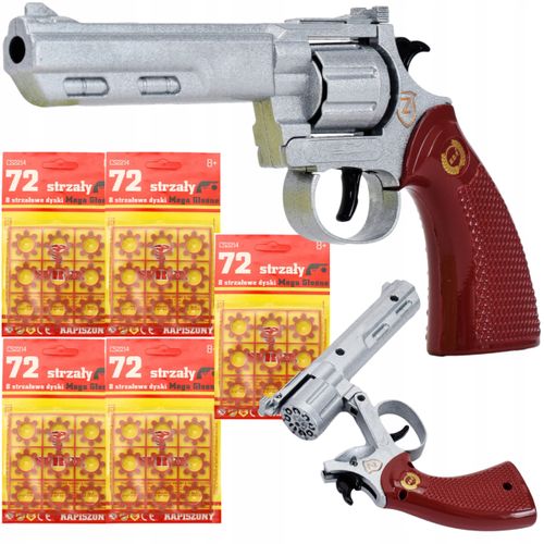 PISTOLET NA SPŁONKĘ KAPISZONY GRATIS 10x720szt METALOWY REWOLWER DLA DZIECI na Arena.pl