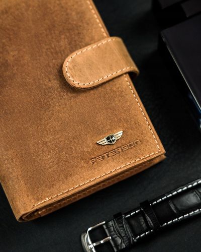 PETERSON modny portfel męski skórzany nubuk RFID na prezent na Arena.pl
