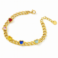 bransoletka na rękę stal chirurgiczna pozłacana 14k złotem bst1382