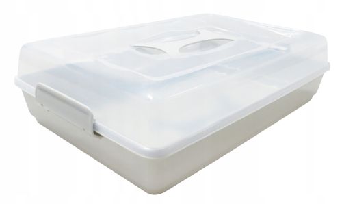 POJEMNIK PUDŁO NA CIASTO BABKĘ PRZYKRYWKA SZARY na Arena.pl