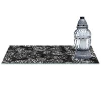 SZKLANA PODSTAWKA POD ZNICZE z dedykacją 60x30cm Liście 29d