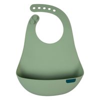 LOVI Wodoodporny śliniak silikonowy z kieszonką PISTACHIO