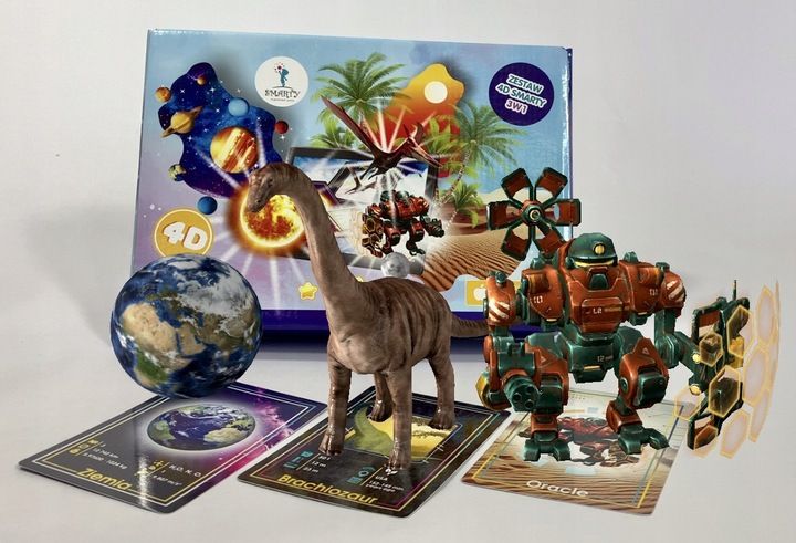 Smarty Interaktywne karty 4D Planety Roboty Dinozaury zdjęcie 1