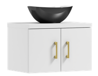 Szafka łazienkowa wisząca MARKUS 60 biały/GOLD z umywalką Eliza C