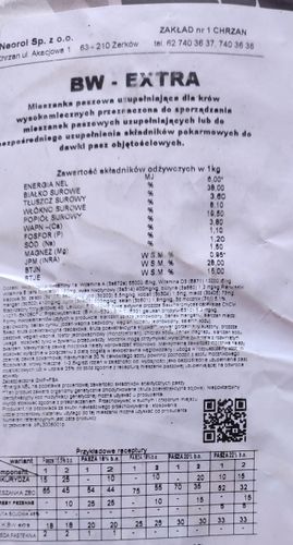 Koncentrat dla krów mlecznych BW Extra Neorol 25kg na Arena.pl