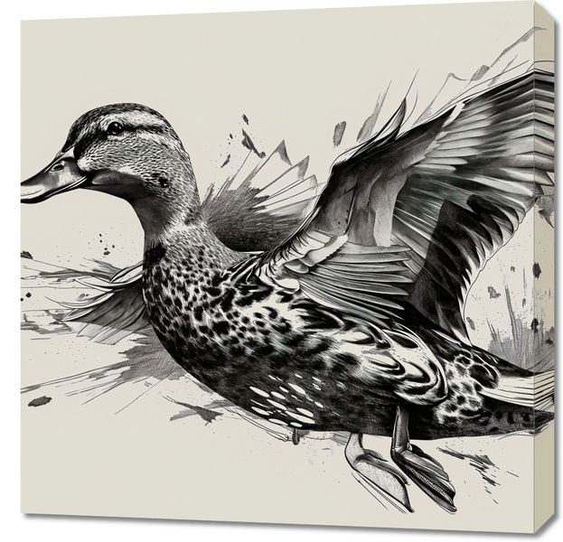 Obraz 70x70cm Gracja Kaczki w Locie zdjęcie 1