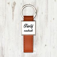 Brelok na brązowym pasku z Twoim zdjęciem