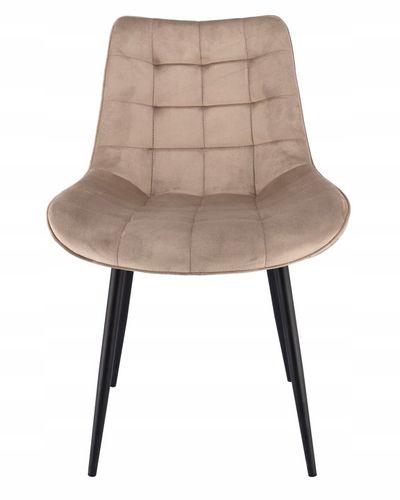 KRZESŁO TAPICEROWANE do salonu WELUROWE pikowane MISTY beżowe JUMIhome na Arena.pl