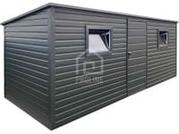 Schowek Domek Ogrodowy 5,5x2m drzwi 2x okno dach spad w tył PLG192