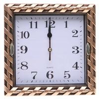 ZEGAR ŚCIENNY 20,5x20,5cm Cichy Płynna Praca DUŻE Cyfry Złoty A5914