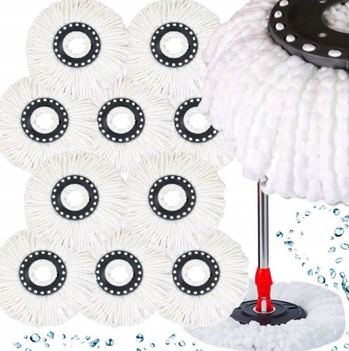 10x Wkład Do Mopa Obrotowego Spin Turbo Końcówki Wkłady Chłonne Zapas na Arena.pl