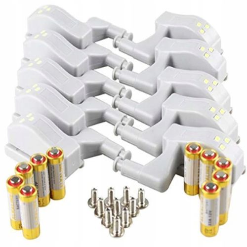 10x LAMPKA LED DO SZAFKI NA ZAWIAS DRZWI + BATERIA na Arena.pl