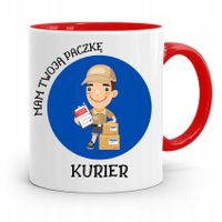 Kubek Czerwony Dla Kuriera Mam Twoją Paczkę Z Nadrukiem Ze Zdjęciem