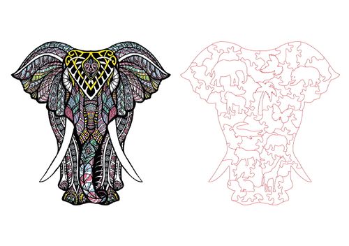 Puzzle Drewniane dla dzieci i dorosłych Słoń 2 Elephant 2 na Arena.pl