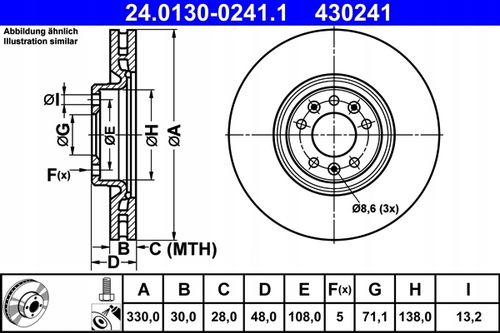 TARCZA HAM PRZOD 330X30 V ATE na Arena.pl