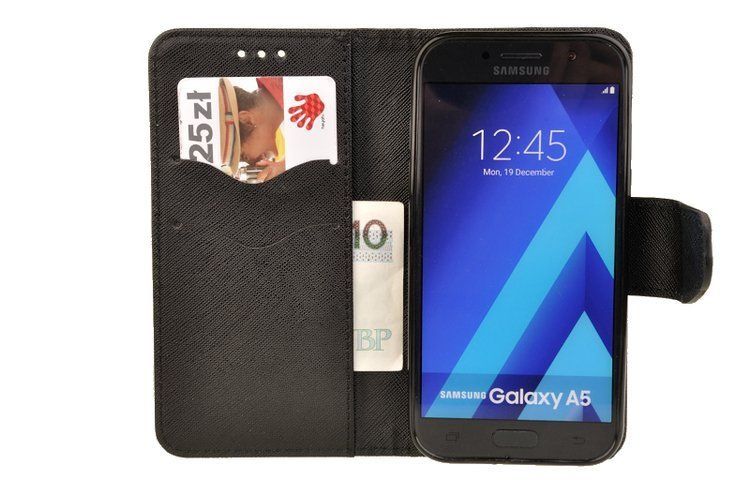 Etui portfel Fancy Case do Samsung Galaxy A5 2017 czarny zdjęcie 3