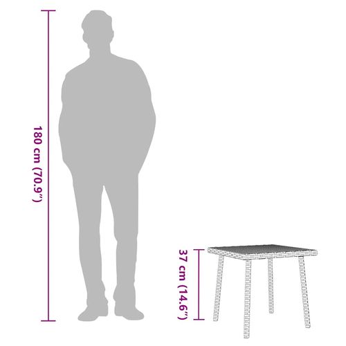 Stolik kawowy ogrodowy prostokątny brązowy 40x40x37 cm na Arena.pl