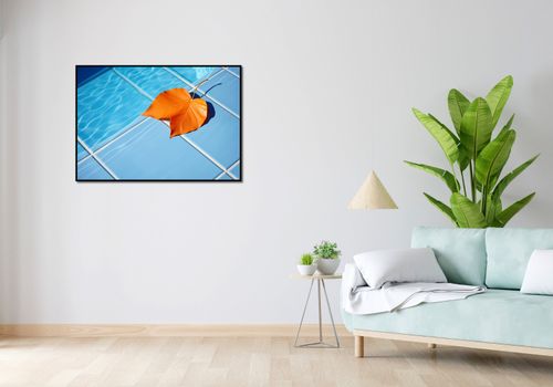 Plakat 100x70cm Liść przy Wodzie na Arena.pl
