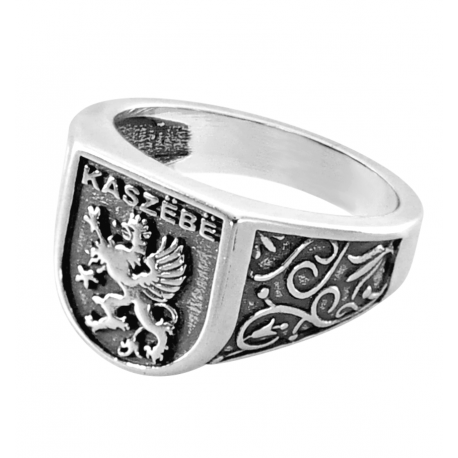 SREBRNY SYGNET Z GRYFEM HERB KASZUB PRÓBA SREBRA 925 GRAWER GRATIS zdjęcie 1
