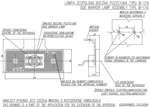 Lampa LED zespolona pozycyjna boczna W17D (101Z) na Arena.pl