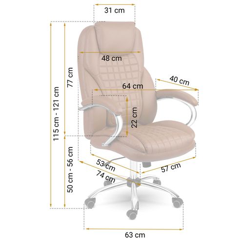 Fotel biurowy Sofotel Batory - brązowy - 240803 na Arena.pl