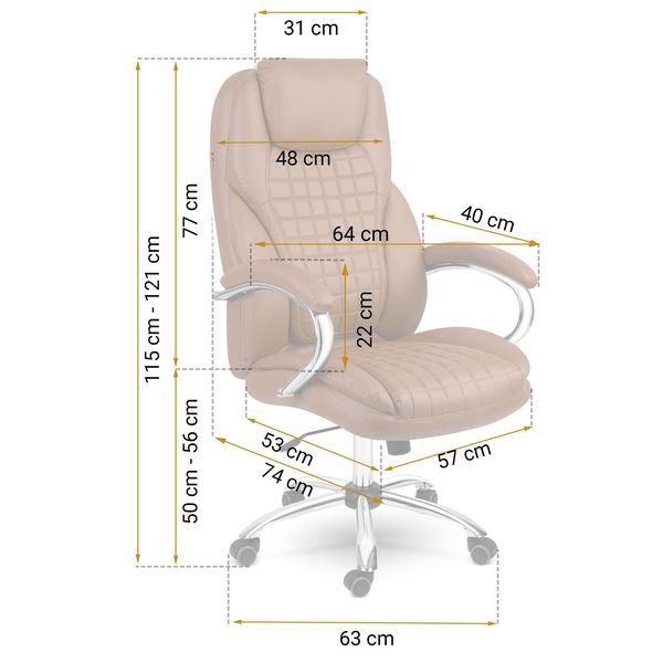 Fotel biurowy Sofotel Batory - brązowy - 240803 zdjęcie 11